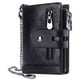 thumbnail image 1 of Billetera gzcz de piel auténtica con bloqueo RFID para hombre, plegable, negra, 1 of 7