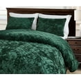thumbnail image 3 of Chezmoi Collection Lux Forest Green Velvet Quilt Oversized King Set, 3-Piece Lush Plush Distressed Velvet Bedding All Season Lightweight Bedspread Brushed Microfiber Reverse with Diamond Stitch, 3 of 9