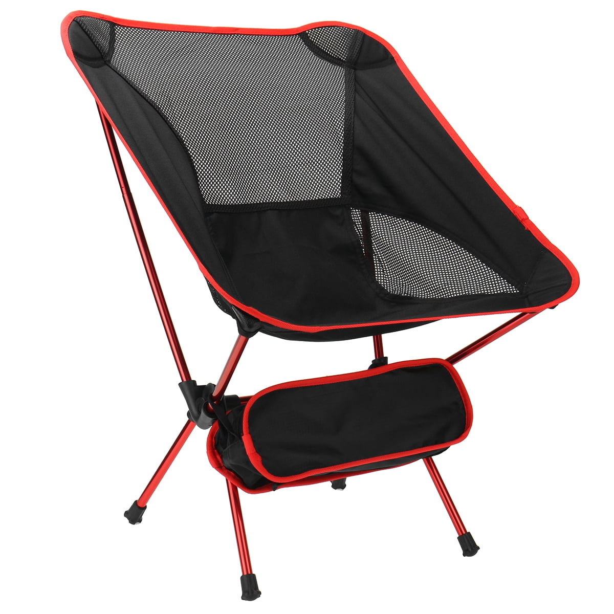 Portable Folding Camping Chair Outdoor Travel Picnic Beach Orange Fishing W/ Bag 