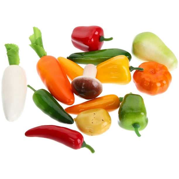 17 piezas de verduras artificiales, modelo de verduras falsas, juguetes cognitivos para niños, accesorios fotográficos