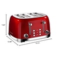 thumbnail image 2 of Roter Mond 4 Slice Toaster Retro Stainless Steel with Bagel Defrost Cancel Function, 6 Browning Settings, Extre Wide Slot and Removable Crumb Tray, R, 2 of 8