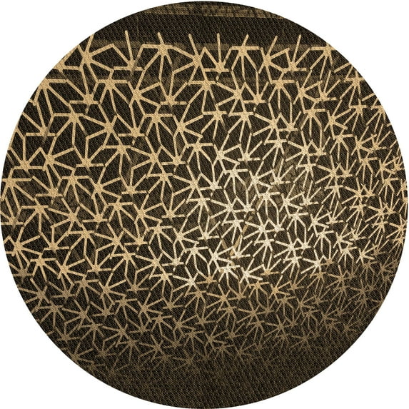 Ahgly Company Indoor Round Patterned Copper Brown Area Rugs, 8' Round