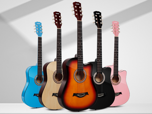 Moukey 38in Beginner Acoustic Guitar Starter Kit photo 2
