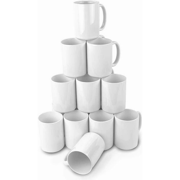 24 Sublimation White Mug,15oz, Blank Coffee Mug Ceramic blank cup Comes with box