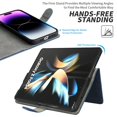 thumbnail image 3 of ELEHOLD for Samsung Galaxy Z Fold 2 Wallet Case with RFID Blocking Card Holder,Z Fold 2 Case Wallet with Wristlet Strap Durable PU Leather Magnetic Flip Folio Shockproof Cover for Women Men,Blue, 3 of 4