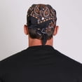 thumbnail image 2 of Bandana Hot Leathers Negro Naranja Calavera de Cachemira, 2 of 3