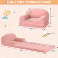 thumbnail image 2 of COZONY 2-in-1 Kids Sofa Chair, Convertible Toddler Couch Lounger, Fold-Out Teddy Fleece Sofa Bed, 2 of 7