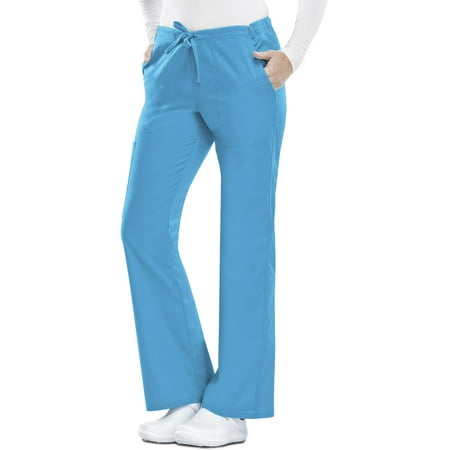 Workwear Core Stretch Women Medical Scrubs Pant Mid Rise Drawstring Cargo Plus Size 4044, 3XL, Hawaiian Ocean