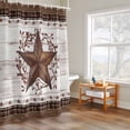 thumbnail image 4 of Country Star Shower Curtain, Rust Yellow Stars Berry Brown Plaid Beige Wood Grain Waterproof Shower Curtain Set with 12 Hooks Lightweight Bath Curtains Fabric Bathroom Decor 48x72 Inches, 4 of 9