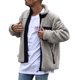 thumbnail image 1 of Cárdigan Abrigo Manga Larga Bolsillo Cremallera Moda Cómoda Chaqueta Top para Hombres Gris XXL, 1 of 5