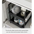 thumbnail image 5 of Yamazaki Home Under-Sink Rack with Pull-Out Shelf, Black, Steel, Adjustable Tiers, 5 of 7
