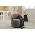 thumbnail image 2 of 360 Degree Chenille Swivel Chair, Modern Barrel Club Armchair with Metal Base for Living Room Bedroom, Gray, 2 of 7