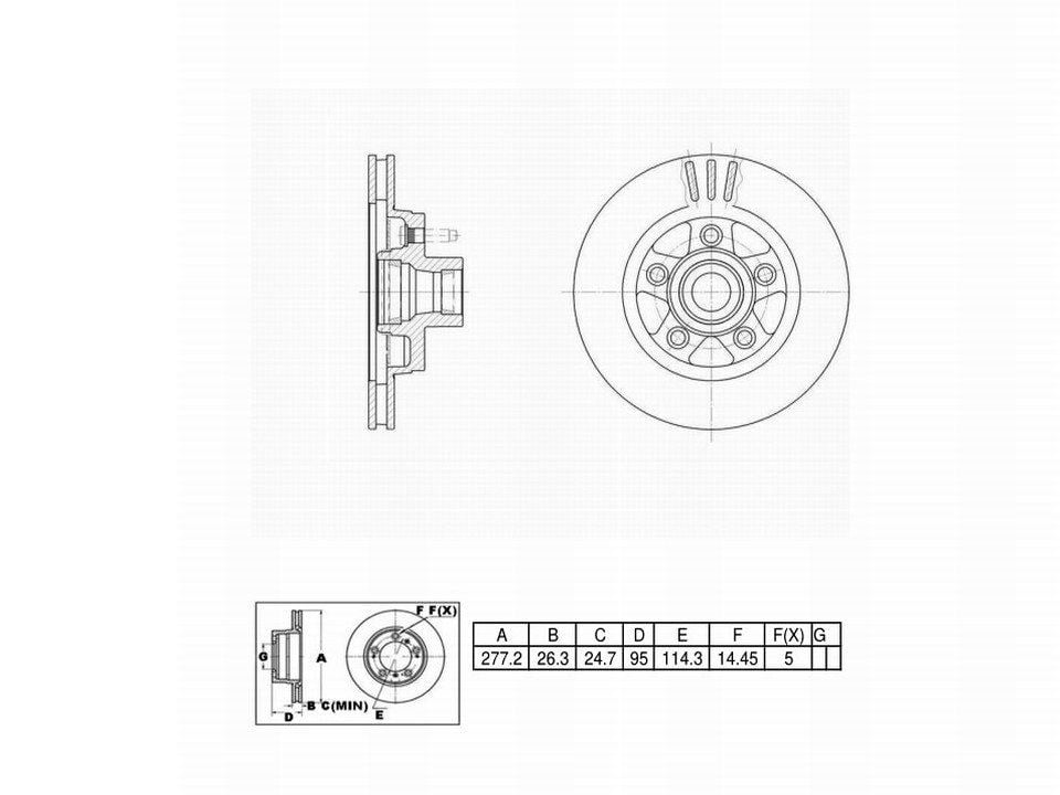 Winstop Brake Rotor and Hub Assembly, Front WS234722, Lincoln Mark VII 1992-1987