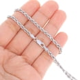 thumbnail image 5 of Nuragold 14k White Gold 3mm Rope Chain Diamond Cut Bracelet or Anklet (7"-9") Italian Jewelry for Men & Women, 5 of 9