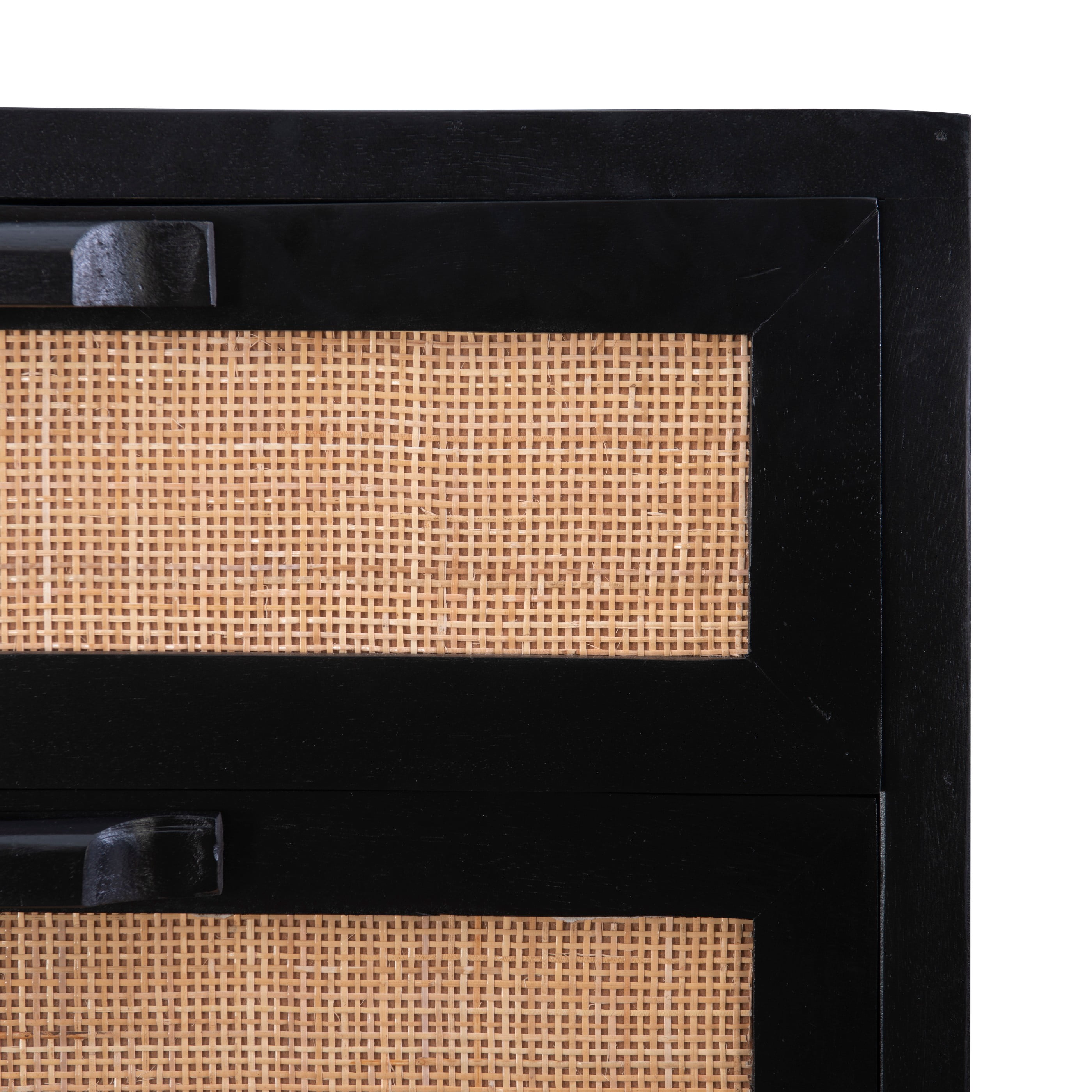 Powell Blair Rattan 3-Drawer Cabinet, Black