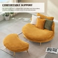 thumbnail image 2 of Aukfa 65 Inch Chaise Lounge Indoor, Corduroy Deep Seat Sofa Chair with Ottoman for Living Room, Yellow, 2 of 8
