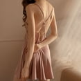 thumbnail image 6 of BONIXOOM Christmas Pajamas Womens Christmas Pajamas Loungewear Drawstring Sleeveless Solid Sleep Dress Pink L, 6 of 8