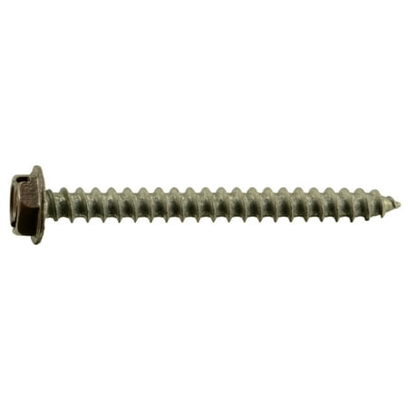 

#10 x 2 Brown Painted 18-8 Stainless Steel Hex Washer Head Sheet Metal Screws SMSHSS-444
