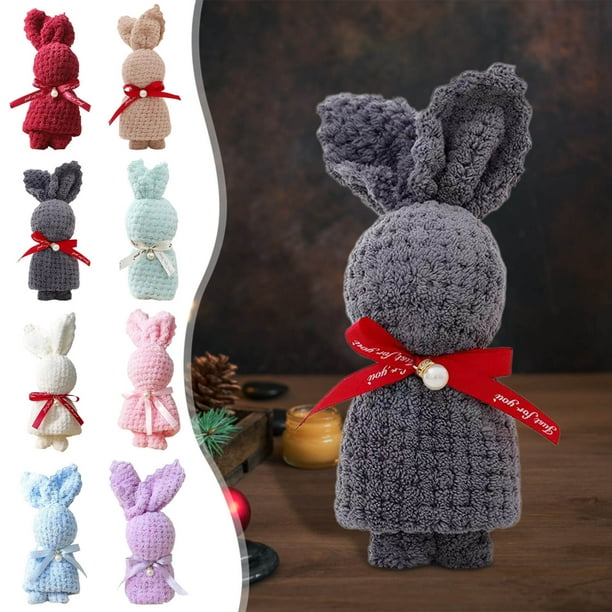 Fiudx Toalla de Conejito, Algodón Suave, Adorable Diseño de Conejito, Alta Absorción de Agua, Ideal para El Baño o para Jugar, Interacción Entre Padres E Hijos, Fácil de Limpiar, Tamaño 30 X 30 Cm