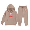 thumbnail image 4 of Byoo Toddler Girls Tracksuit Child Cherry Print Pullover Hoodie Sweatpants Sweatsuit Outfits, 4 of 4