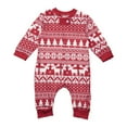 thumbnail image 5 of Family Christmas Outfits Christmas Classic Print Family Matching Baby Romper Long Sleeve Crew Neck Full Length Pants Cozy Sleepwear For Baby Red 3M, 5 of 6
