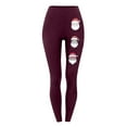 thumbnail image 4 of RKSTN Womens Leggings Christmas Santa Claus Print Workout Pants Women High Waisted Lightweight Jogging Athletic Gym Leggings for Women (Wine ,S), 4 of 5