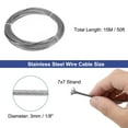 thumbnail image 2 of Unique Bargains 1/8" (3mm) 50ft (15M) 304 Stainless Steel Cable Wire Rope 7x7 Strands, 2 of 5