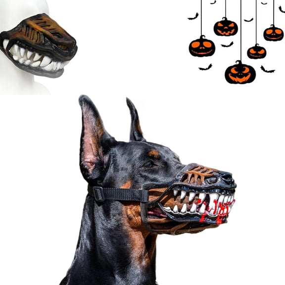 Monster Dog Muzzle, Dog Training Muzzle, Prevents Barking,Chews,for Halloween, Party Costume