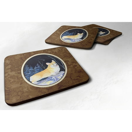 

Carolines Treasures SS8353FC Starry Night Corgi Foam Coaster Set of 4 3 1/2 x 3 1/2 multicolor