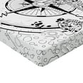 thumbnail image 2 of Ambesonne Hand Drawn Fitted Sheet, Seahorse Compass, Queen Size, Black White, 2 of 3