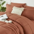 thumbnail image 4 of Davulos King Size Comforter Set 7 Pieces Bed in a Bag Orange King Bedding Sets with All Season Stitch Quilted Comforter, Flat Sheet, Fitted Sheet, Pillowcases, 4 of 8