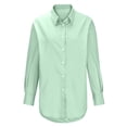 thumbnail image 3 of Bowake Button down Shirt for Women Lapel Long Sleeve Oversized Work Office Blouse Casual Solid Color Fall Tops, 3 of 6