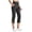 QH129_Black, variant on Pull On Capris for Women Elastic Waist Stretch Side Slit Capris with Pockets Dressy Casual Work Leggings White L