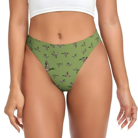 Rateoe Mallard Duck Pattern Seamless Women Underwear Thongs No Show Ladies Thong No Line Breathable Comfortable Panties Undies for Women-X-Large