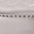 thumbnail image 4 of Baxton Studio Iglehart Modern Tufted Velvet Coffee Table Ottoman in Light Gray, 4 of 6