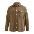 thumbnail image 5 of Men's Corduroy Shirt Casual Long Sleeve Button Down Lightweight Shirt Solid Color Regular Fit Shacket Jacket with Pocket, 5 of 6