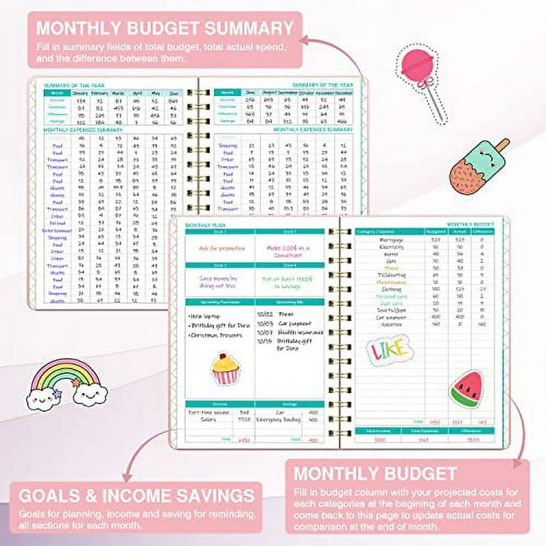 Budget Planner & Monthly Bill Organizer with 12 Envelopes and Pockets.  Expense Tracker Notebook and Financial Planner Budget Book to Control Your  Money. Large Size (8.5 x 11) 