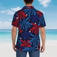 thumbnail image 3 of Lsque Red White Blue Fireworks pattern Hawaiian Shirt for Men, Unisex Summer Beach Casual Short Sleeve Button Down Shirts-Small, 3 of 9