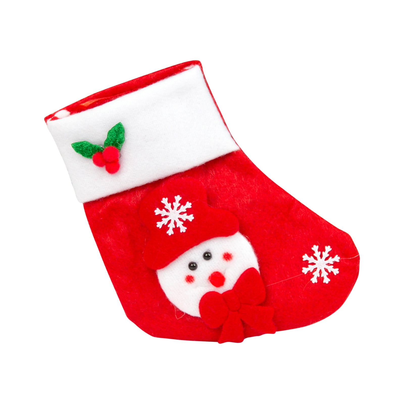 Candy Bag Christmas Gifts Tree Ornament Stocking Santa Claus Snowman Sock Decor 