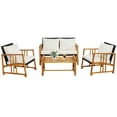 thumbnail image 4 of Costway 4PCS Patio Mix Brown Wicker Sofa Set Acacia Wood Frame with Seat & Back Cushions, 4 of 10