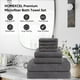 thumbnail image 3 of Juego de toallas de baño HOMEXCEL de microfibra, 8 piezas (gris), 3 of 8