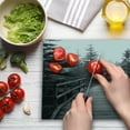 thumbnail image 3 of Landscape Cutting Board, Pathway in Wilderness with Pine Trees Czech Republic Dramatic Scene Nature, Decorative Tempered Glass Cutting and Serving Board, Large Size, Black and White, by Ambesonne, 3 of 3