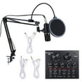 thumbnail image 1 of Multifunctional Live Sound Card & BM800 Suspension Microphone Kit Broadcasting Recording Condenser Microphone Set Intelligent Adjustable Audio Mixer Sound Card for Computer PC Live Sound, 1 of 7