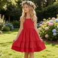 thumbnail image 6 of Diufon Dresses for Girls Spaghetti Strap Flowy Ruffled Layered Sundress Summer Cute Graduation Bridesmaid Dress, 6 of 9