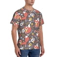 thumbnail image 2 of Bixox Men's Foxes Printed Short Sleeve Skinny Athletic T-Shirt, 2 of 6