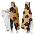 thumbnail image 2 of Wearable Blanket,Gold and Brown Of Leopard Print Hooded Wearable Flannel Blanket for Adults & Teens,Winter Poncho Shawl Wrap Cape Cozy Anti-Pill,50"x60", 2 of 5