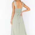 thumbnail image 4 of Vestidos de dama de honor elegantes de verano para mujer, vestido largo largo con volantes y cuello cuadrado, sin mangas, informal, dividido - Verde,S, 4 of 7