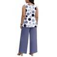 thumbnail image 4 of Women Two Piece Sets Summer Plus Size Trendy Tank Casual Going Out Beach Vacation Spring Outfits 2026 Blue 4XL, 4 of 4