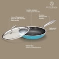 thumbnail image 4 of Vida Stainless Steel Triply Frypan With Glass Lid | 24 Cm, 1.8 Liters | Etched Nonstick PTFE | Rivet Less Handle | Gas & Induction Base | 7 Yrs Warranty, 4 of 5