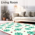 thumbnail image 2 of ODIKA 3'x5' Machine Washable Non-Slip Area Rug, Frosty Mint Twist Entrance Decoration Yuletide Accent High Traffic Rug, Red, 738012, 2 of 7